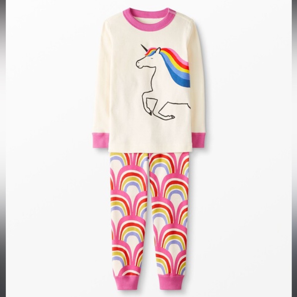 Hanna Andersson unicorn Character Long John Pajama Set Organic PJ